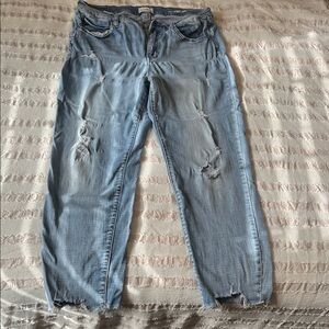 Nicole Miller Light Blue Ripped Straight Leg Jeans